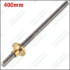 T8 400mmx8mm Screw Threaded Rod With Brass Nut