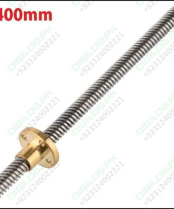 T8 400mmx8mm Screw Threaded Rod With Brass Nut