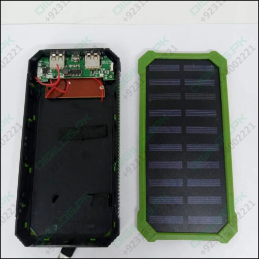 Used Dual USB DIY Solar Power Bank Case Kit With LED Light