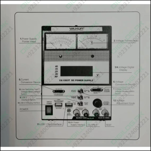 Variable Power Supply For Mobile Repairing YX1503T 15V 3A