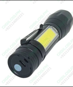 XPE COB LED Zoomable Battery Flashlight with Clip Mini