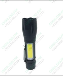 XPE COB LED Zoomable Battery Flashlight with Clip Mini