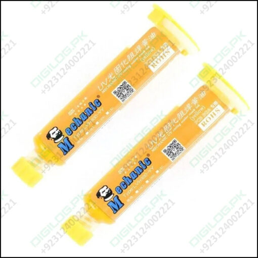 Yellow Mechanic UV Curable 10cc Solder Mask Ink PCB Fixing