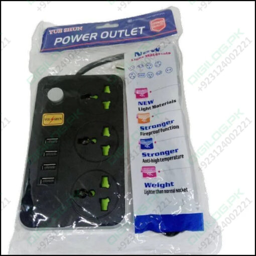 Yue Shun Power Socket Adaptor Charger Stop Kontak 4 Usb 3